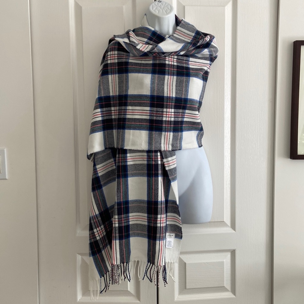 JCrew large rectangular plaid scarf